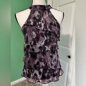 Byline Purple Tie Back Neck Sleeveless Summer Top, Size S